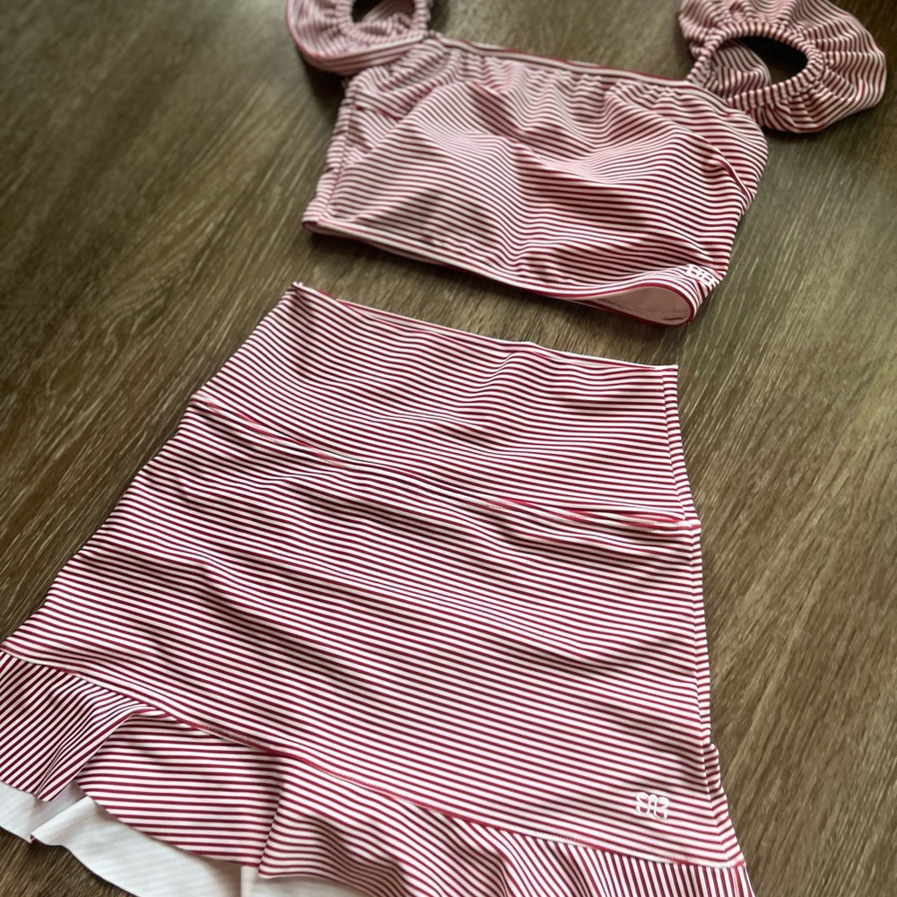 Albion Red and White Striped Swim Set - Picture 3 of 6